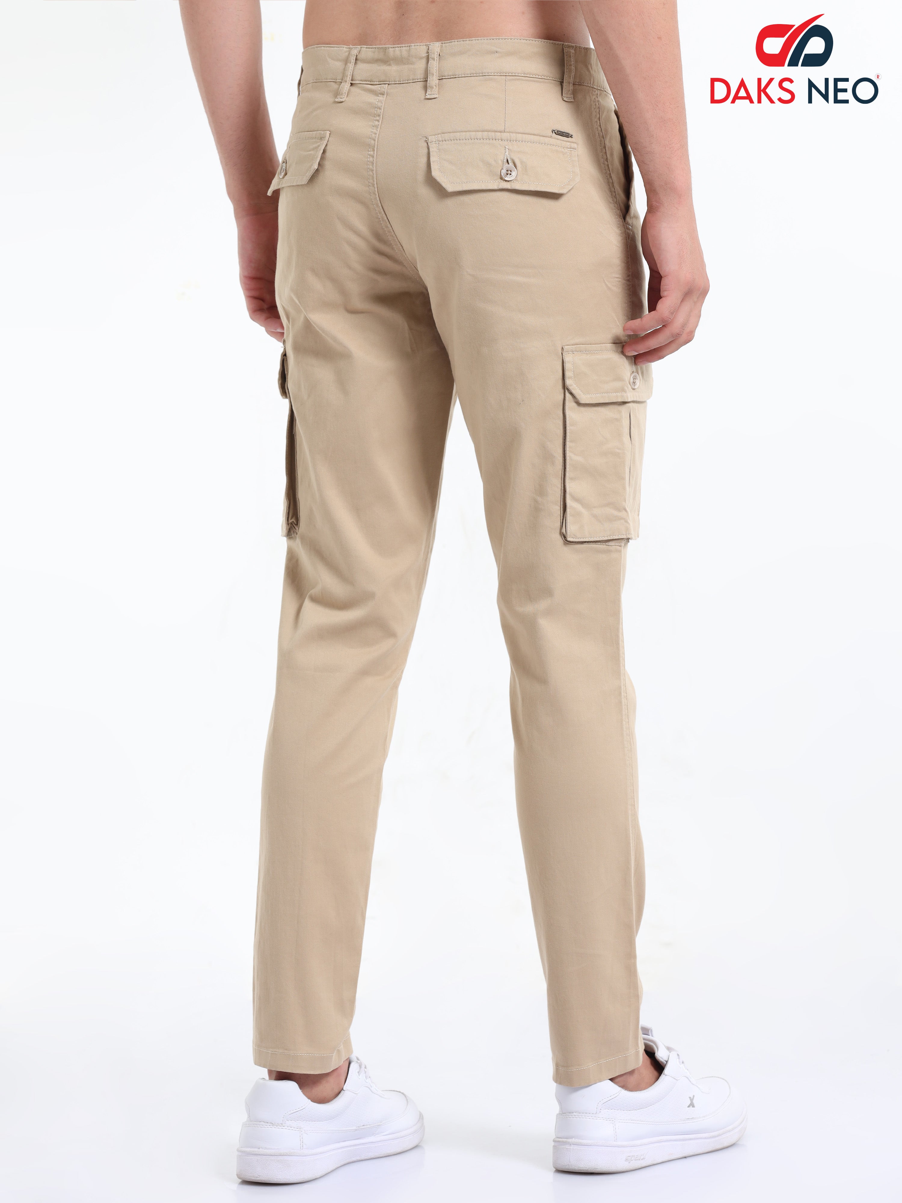 Shop Iconic Men Solid Mid-rise Regular Fit Cargo Trousers | ICONIC INDIA –  Iconic India